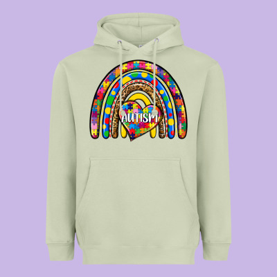 Autism Rainbow Heavyweight Hoodie Designed By Zillion Design Studio