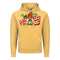 Vintage Mustard joy with gnomes and christmas cookie and candies Vintage Hoodie - AdoDesignShop