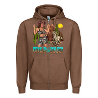 Chestnut wild and free Zipper Hoodie - texasbilliewilder