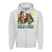 Dove Grey wild and free Zipper Hoodie - texasbilliewilder
