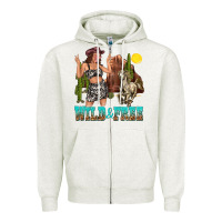 Oatmeal Heather wild and free Zipper Hoodie - texasbilliewilder