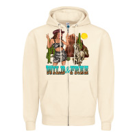 Sandshell wild and free Zipper Hoodie - texasbilliewilder