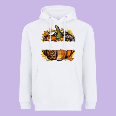Personalized Fall Pumpkin Heavyweight Hoodie Designed By Texasbilliewilder