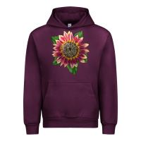 Mauve Wine crimson blaze sunflower Urban Hoodie - LillyAllenDesigns