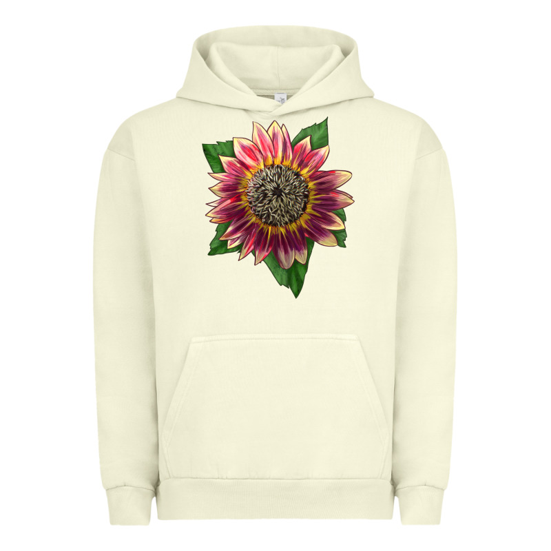 Crimson Blaze Sunflower Urban Hoodie by LillyAllenDesigns | Teevron