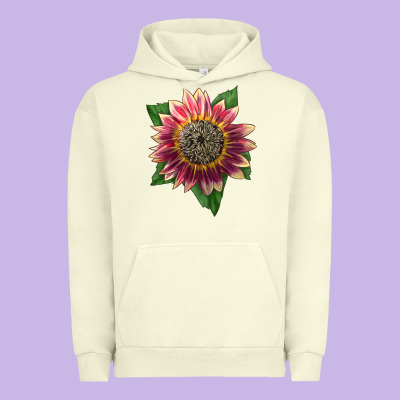 Crimson Blaze Sunflower Urban Hoodie Designed By Lillyallendesigns