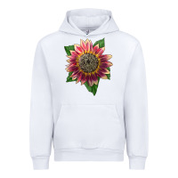 White crimson blaze sunflower Urban Hoodie - LillyAllenDesigns