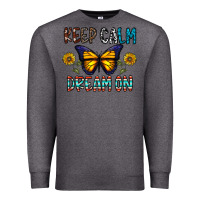 Charcoal Heather keep calm dream on Premium Sweatshirt - CowhideDigitalArt