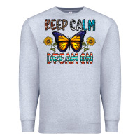 Heather Grey keep calm dream on Premium Sweatshirt - CowhideDigitalArt