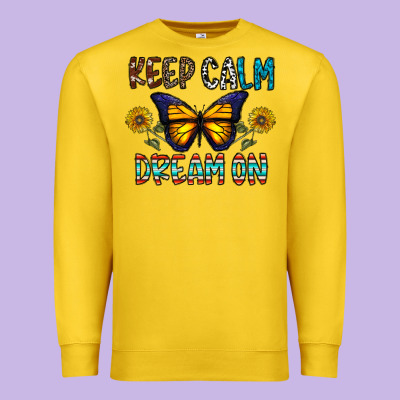 Keep Calm Dream On Premium Sweatshirt Designed By Cowhidedigitalart