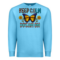 Ocean Blue keep calm dream on Premium Sweatshirt - CowhideDigitalArt