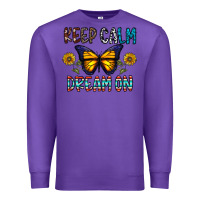 Purple keep calm dream on Premium Sweatshirt - CowhideDigitalArt
