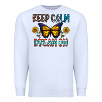 White keep calm dream on Premium Sweatshirt - CowhideDigitalArt
