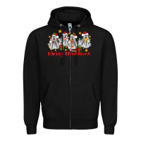 Black merry christmas pantasmas ghost christmas Zipper Hoodie - Zillion Design Studio