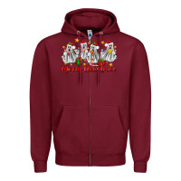 Burgundy merry christmas pantasmas ghost christmas Zipper Hoodie - Zillion Design Studio
