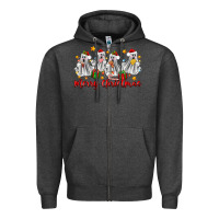 Charcoal Heather merry christmas pantasmas ghost christmas Zipper Hoodie - Zillion Design Studio
