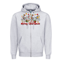 Heather Grey merry christmas pantasmas ghost christmas Zipper Hoodie - Zillion Design Studio