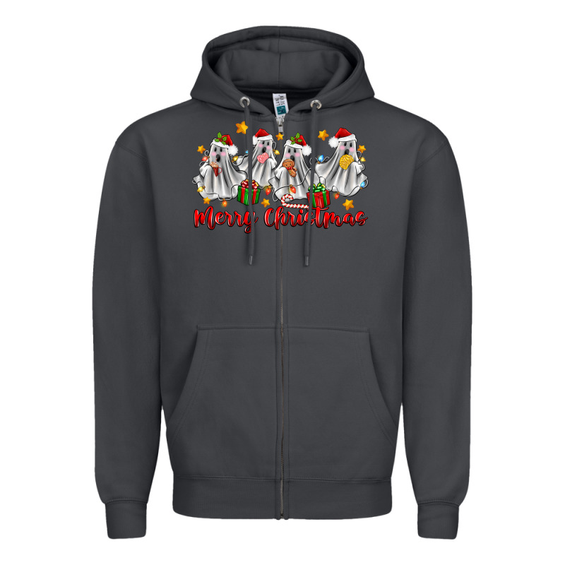 Merry Christmas Pantasmas Ghost Christmas Zipper Hoodie by Zillion Design Studio | Teevron