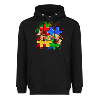 Black autism puzzle pieces Heavyweight Hoodie - Zillion Design Studio
