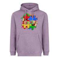 Lavender autism puzzle pieces Heavyweight Hoodie - Zillion Design Studio