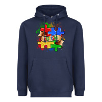 Navy autism puzzle pieces Heavyweight Hoodie - Zillion Design Studio