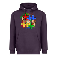 Plum autism puzzle pieces Heavyweight Hoodie - Zillion Design Studio