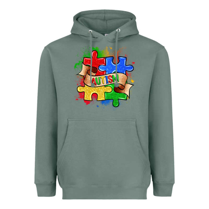Autism Puzzle Pieces Heavyweight Hoodie by Zillion Design Studio | Teevron
