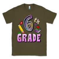 Army Green Sixth Grade Classic Tee - RanaPortraitStore