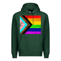 Sports Green pride flag Premium Hoodie - AdoDesignShop