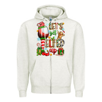 Oatmeal Heather let's get elfed up Zipper Hoodie - Zillion Design Studio