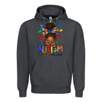 Smoke autism awareness afro messy bun Zipper Hoodie - texasbilliewilder