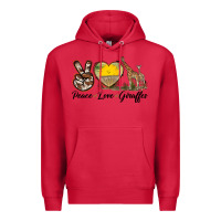 Cardinal Peace Love Giraffes Premium Hoodie - LillyAllenDesigns