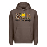 Coffee Peace Love Giraffes Premium Hoodie - LillyAllenDesigns