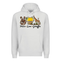 Dove Grey Peace Love Giraffes Premium Hoodie - LillyAllenDesigns