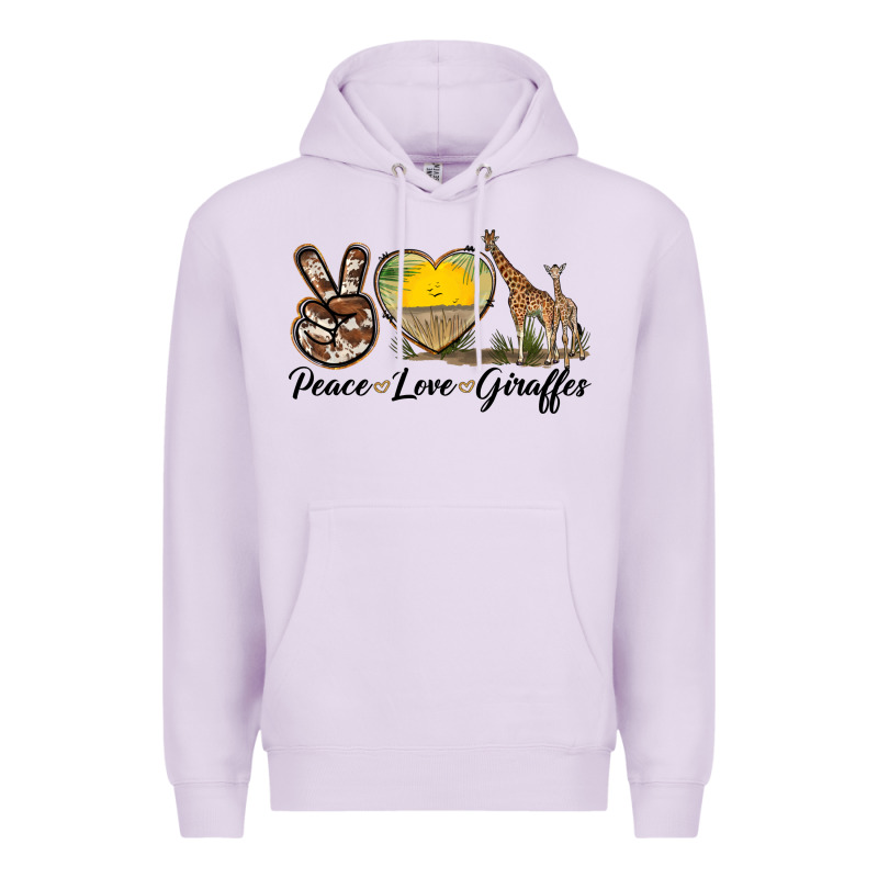 Peace Love Giraffes Premium Hoodie by LillyAllenDesigns | Teevron