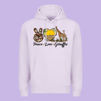 Peace Love Giraffes Premium Hoodie Designed By Lillyallendesigns