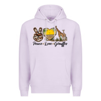 Lilac Peace Love Giraffes Premium Hoodie - LillyAllenDesigns