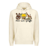 Sandshell Peace Love Giraffes Premium Hoodie - LillyAllenDesigns