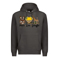 Smoke Peace Love Giraffes Premium Hoodie - LillyAllenDesigns