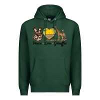 Sports Green Peace Love Giraffes Premium Hoodie - LillyAllenDesigns