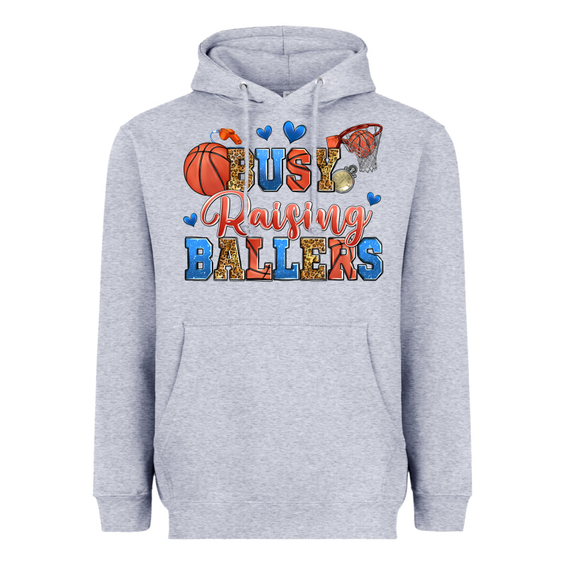 Busy Raising Ballers Basketball Heavyweight Hoodie by Zillion Design Studio | Teevron