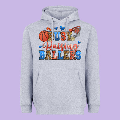 Busy Raising Ballers Basketball Heavyweight Hoodie Designed By Zillion Design Studio