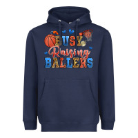 Navy busy raising ballers basketball Heavyweight Hoodie - Zillion Design Studio