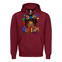 Burgundy autism mom afro locs messy bun Zipper Hoodie - texasbilliewilder