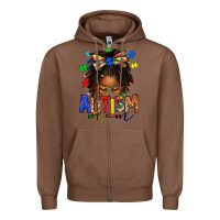 Chestnut autism mom afro locs messy bun Zipper Hoodie - texasbilliewilder