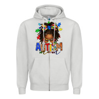 Dove Grey autism mom afro locs messy bun Zipper Hoodie - texasbilliewilder