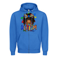 True Royal autism mom afro locs messy bun Zipper Hoodie - texasbilliewilder