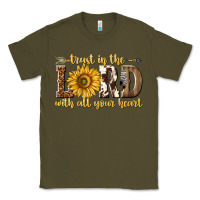 Army Green Trust in the lord with all your heart Classic Tee - texasbilliewilder