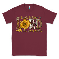 Burgundy Trust in the lord with all your heart Classic Tee - texasbilliewilder