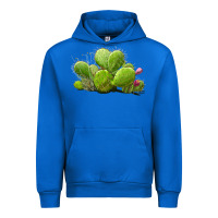 Cobalt desert prickly pear cactus Urban Hoodie - LillyAllenDesigns